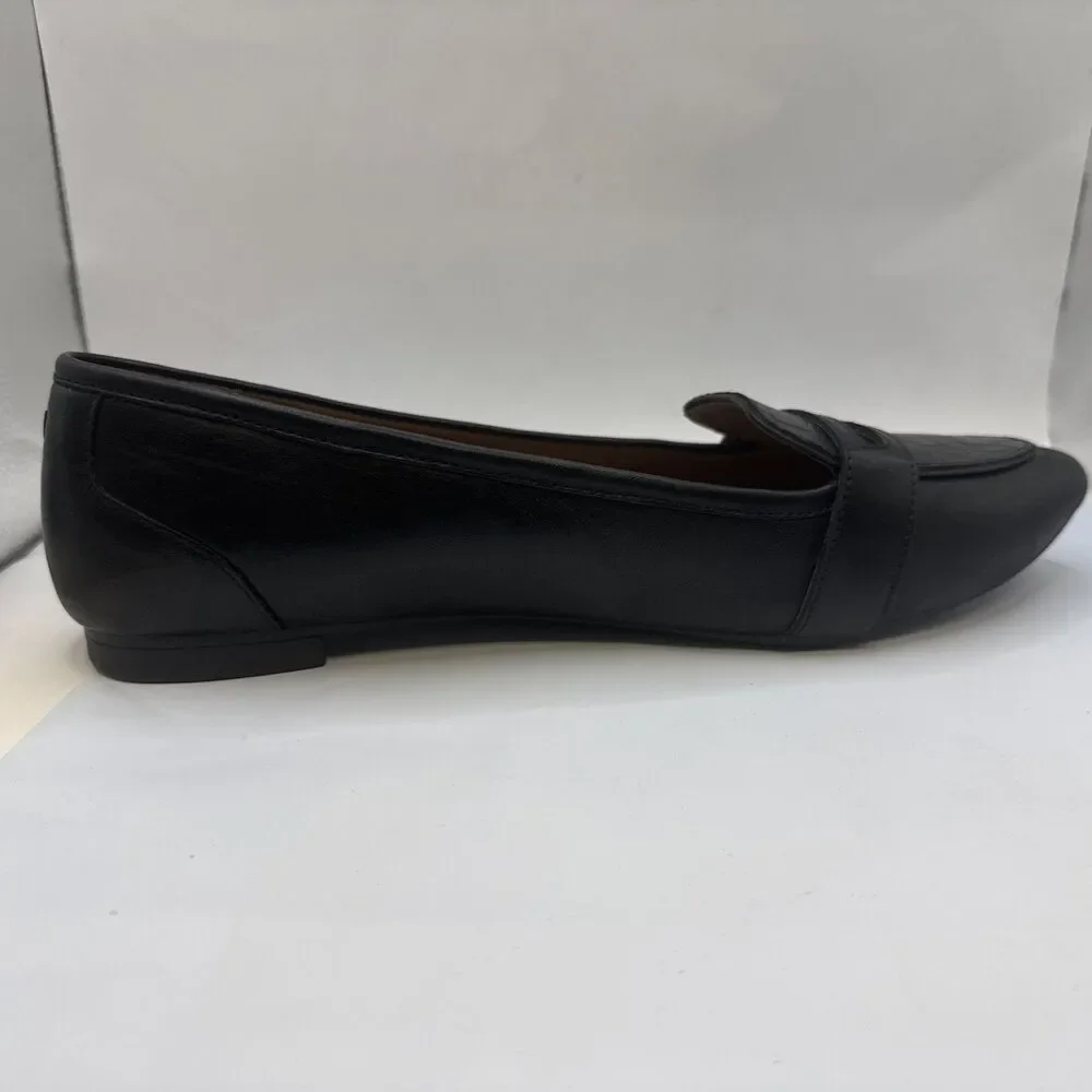 Vionic Savannah Snake Pointed Ballet Flats Black Leath w/Snakeskin Women's Sz 10